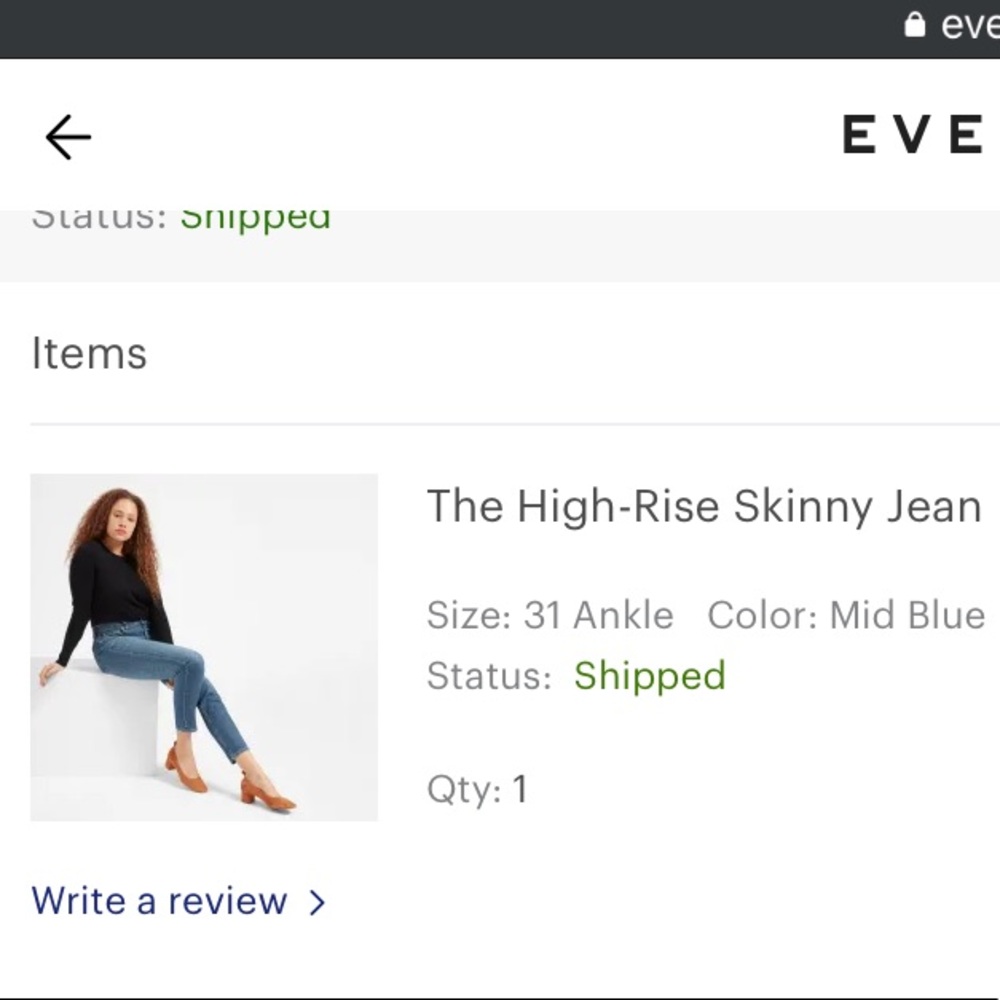 Everlane high rise skinny jeans - 31